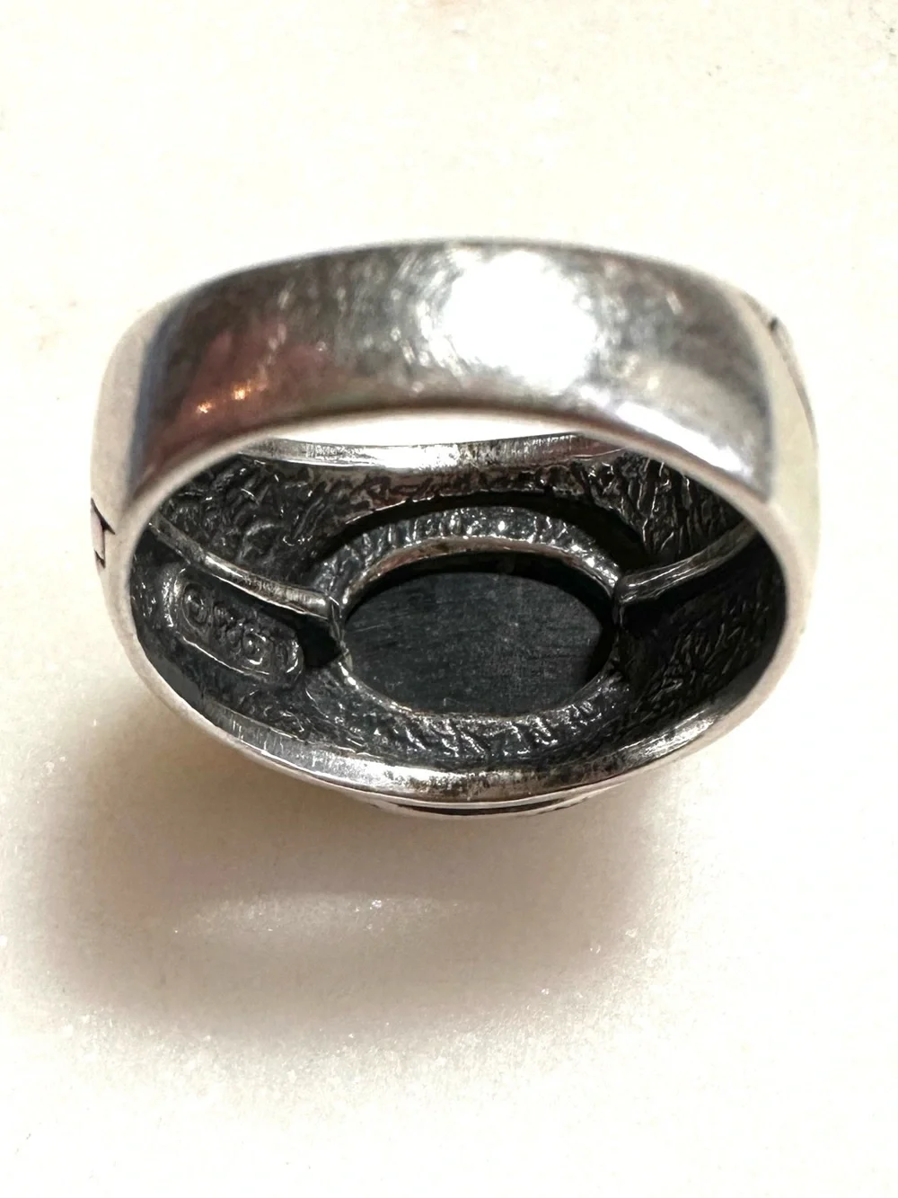 Carolyn Pollack Multi-Gemstone Geometric Inlay Southwest Sterling Silver Ring